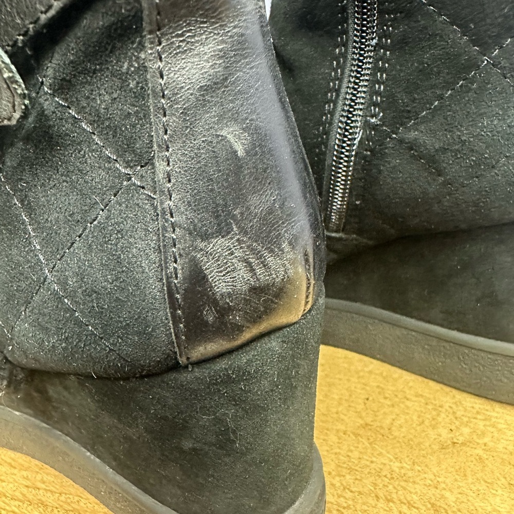 Aquatalia quilted suede lined wedge boots - Picture 8 of 12
